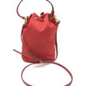Prada red triangle nylon Tessuto shoulder bag logo
